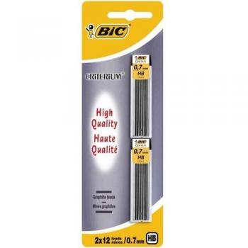 BIC Pack de Minas de Grafito BIC Criterium HB 0,7 mm, 2 Recambios BIC Velocity