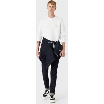 Emporio Armani Men's Basic Logo Sweatshirt - White, Size M, Stylish and Comfortable Luxury