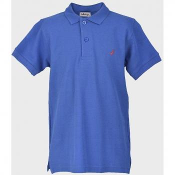 Polo de niño azul marino de algodón con detalle bordado