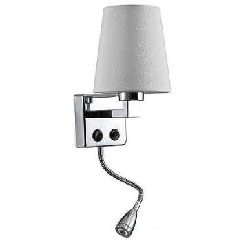 Aplique LED Paulo Cromo 3W 4000K Pantalla Blanca Doble Encendido 285lm 37x14x17cm