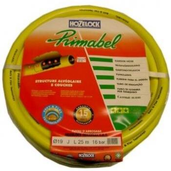Manguera de jardín flexible multicapa Hozelock Tricoflex 25 m amarillo d19 mm reforzada de PVC