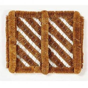 Felpudo Rectangular de Coco DRACO Beige 30x36 cm - Tejido de Fibras Vegetales