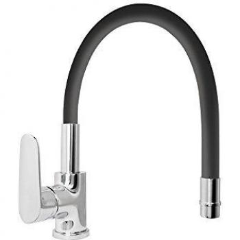 Grifo para lavabo negro de caño alto, serie Torpedo