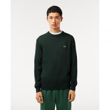 Lacoste Green Knit Sweater with Iconic Logo, Male, Size: M