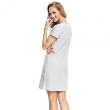 Dn-Nightwear TM.5041 Camisón Maternal , S, Aguamarina - Gris