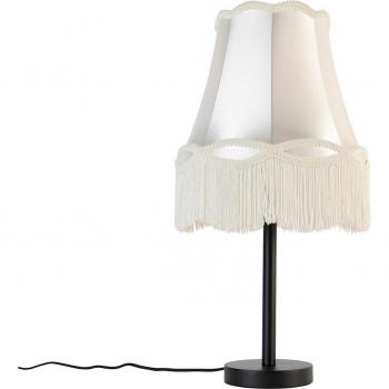 Lámpara de mesa clásica negra con pantalla crema 30 cm