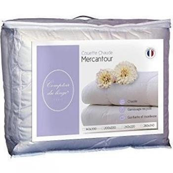 Comptoir du Linge Mercantour - Edredón, color blanco, relleno: 100 % poliéster Ecopure, fibras huecas siliconadas recicladas, blanco, 200 x 140 x 5 cm