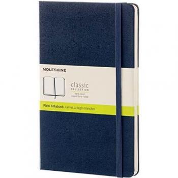 Moleskine Sapphire Blue Large Plain Notebook Hard