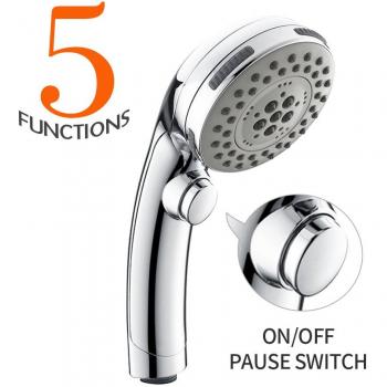 HOMELODY 5 funciones G1/2 Cromado Cabeza de Ducha Ducha de Mano Alcachofa de Ducha Ducha de Lluvia Ducha de mano