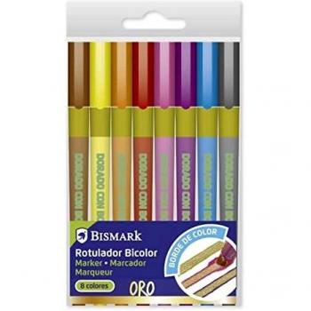 Rotuladores de Contorno Bi Color Oro+Neón Bismark