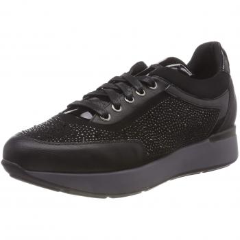 Stonefly Face 13 Nappa/Strass, Zapatos de Cordones Oxford para Mujer, Negro