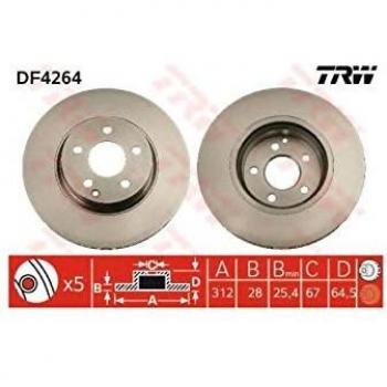 TRW DF4264 Rotores de Discos de Frenos