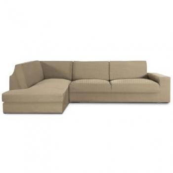 Funda Chaise Longue Bielástica Jaz con respaldo izquierda, color beige, dimensiones 110 x 120 x 500 cm