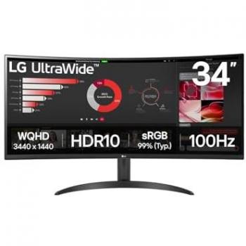 Monitor LG 34WR50QK-B Ultrawide Curvo 34 3440 x 1440 Pixeles Wide Quad HD Negro