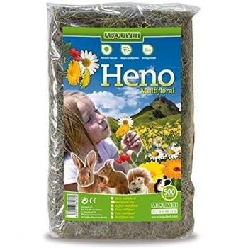 Arquivet Heno multifloral para roedores y pequeños mamiferos - 500 gr - Hierba para roedores - Complemento alimenticio roedores - Conejos, cobayas, Hamsters, Ardillas