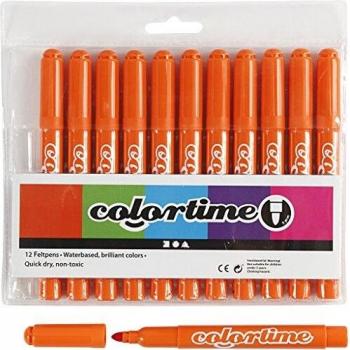 Colortime rotulador, 5 mm línea, naranja, 12ud