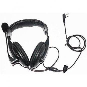 Auricular binaural con un micrófono dinámico con línea de PTT para 2 pines Walkie-Talkie Radio KENWOOD TK-2107 TK-3107, etc