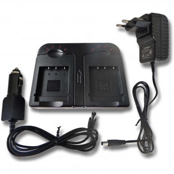 vhbw Cargador Dual Compatible con Casio Exilim EX-S200, EX-Z680, EX-Z690, EX-ZS10, EX-ZS12 batería de cámara, cámara Video, acción - Soporte