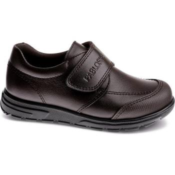 Zapatos Escolares Pablosky Niño Piel - Mocasines de niño de piel con cierre adherente en color marrón, cómodos y resistentes