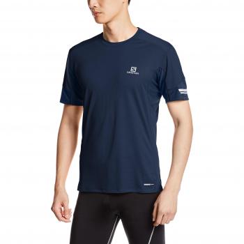 Salomon Agile – Camiseta de, Otoño-invierno, hombre, color vestir azul, tamaño medium