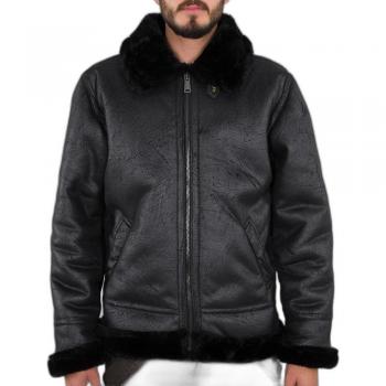 Alpha Industries B3 FL Black Sheepskin Bomber Jacket