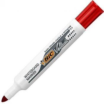 Bic 943029 Velleda 1711 - Rotulador para pizarra blanca, punta redonda, color rojo