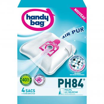 Sacos Aspirador PH84 Handy Bag (x4) - Microfibra Antialérgica, Compatible Philips, Cierre Fácil, Filtrado 99.99% de Polvo