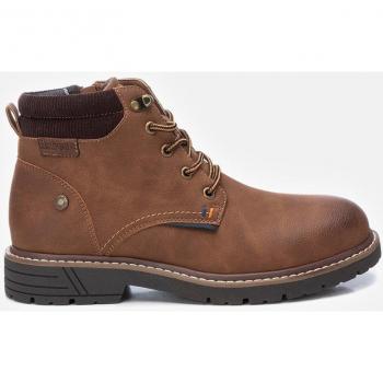 Botín de hombre Refresh 172225 camel con cordones y cremallera lateral