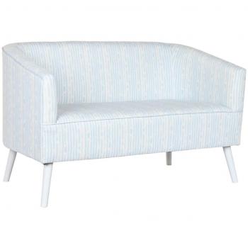 Sofá DKD Home Decor Mediterráneo Rayas Azul Cielo y Blanco Metal 130 x 68 x 78 cm