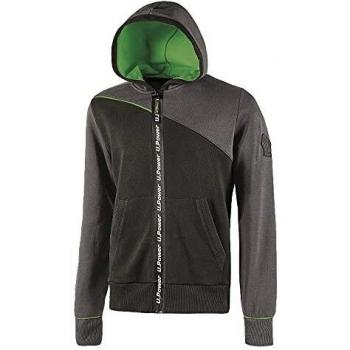 Sudadera con Cremallera Jupiter - Talla L - Gris/Verde - U-Power