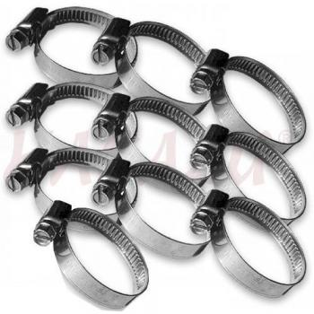 Abrazadera de Manguera de Acero Inoxidable 110-130 mm con Tornillo Sin Fin (Paquete de 10 Piezas)