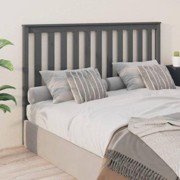Cabecero para cama de madera maciza de pino gris 166x6x101 cm