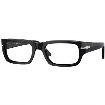 Persol PO3347S Adrien 95/GH Unisex Squadrata Nero Sunglasses and Eyeglasses (Frame Only) - Black, Size 58, Blue Light Block Available