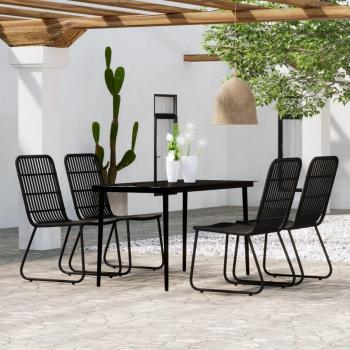 5 Piece Black Garden Dining Set