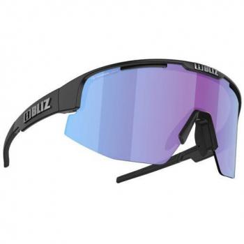 Bliz Matrix Small Nordic Light Sports Sunglasses with Nano Optics in Matte Black and Violet/Blue Multicoating