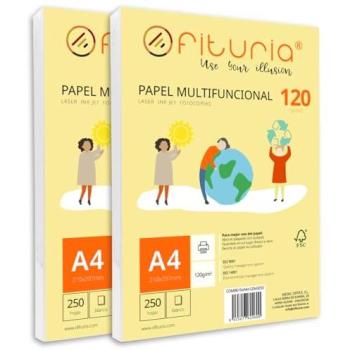 Paquete de Folios A4 120gr - 500 Hojas Blancas Multifuncionales para Impresoras y Fotocopiadoras
