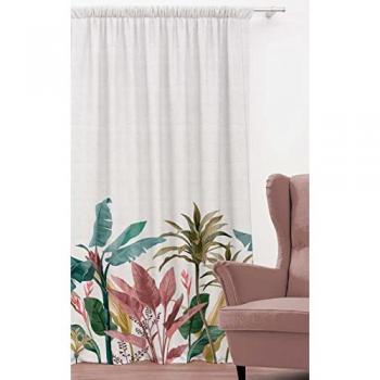 Cortina Estampada Maranta de Tejido Piqué Suave - 140x260 cm