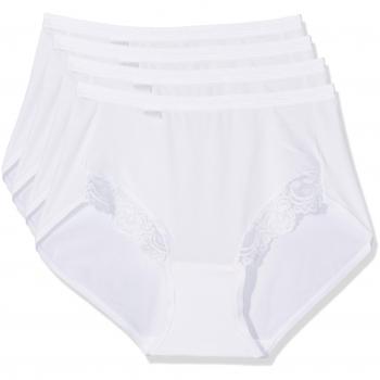 Sloggi Romance Maxi 4SP Bragas de Cintura Alta, Blanco