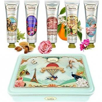 Set Regalo Original: 5 Crema de Manos, Manteca de Karite/Perfume: Verbena, Flor de Cerezo, Rosa, Lirio de los Valles, Almendras, 5x25ml/ Un Air d'Antan®/Regalo para Madre/Regalo Mujer/San Valentín