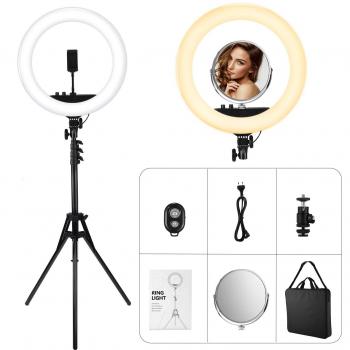 Anillo de Luz led Fotografia,VicTsing 48 cm, 55W, 3200-5600K Temperatura de Color, Brillo Regulable