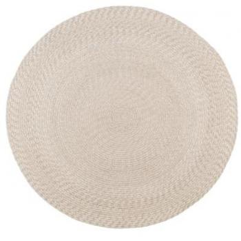 Alfombra Redonda Menorca de PET Beige 120x120x1 cm