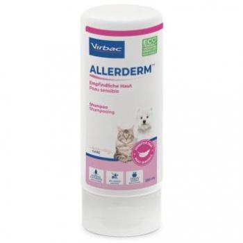 Virbac Allerderm Sensitive Skin Champú - 250 ml y 2 x 250 ml, champú para piel sensible de perros y gatos, formulación hipoalergénica, ayuda a calmar la irritación cutánea,