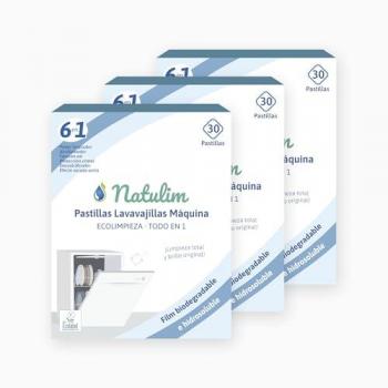 Pastillas de Lavavajillas Natulim - Eco-Limpieza Biodegradables e Hidrosolubles 6 en 1 - Limpieza Profunda, Abrillantador, Función Sal, Protección Cristal, Descalcificador y