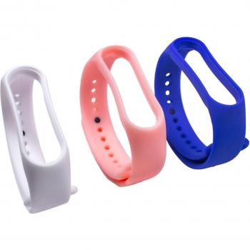 Pack 3 Correas Friendly License para Xiaomi Mi Band 7 - Azul, Blanco y Rosa