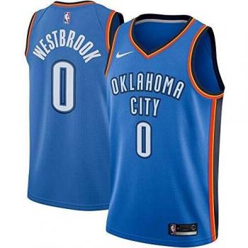 NIKE OKC M Nk Swgmn JSY Road Camiseta 2ª Equipación Oklahoma City Thunder 17-18 de Baloncesto, Hombre, Azul/Signal Blue/College Navy, L