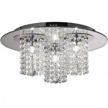 Lámpara de techo Pegasus 3 luces cromo pulido espejo cristal