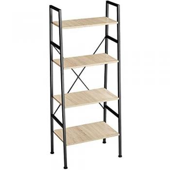 Estantería de escalera Newcastle 57,5 x 35,5 x 139 cm - Bonita estantería de escalera con estilo industrial, cuatro baldas con preciosas vetas, estructura robusta y fácil de limpiar,