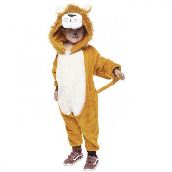 Disfraz de León Feliz y Peludo para Niños con Jumpsuit, Capucha y Cola