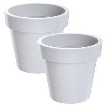 Pack 2 Macetas de Plástico Lofly Blancas 19.6x19.6x18.1cm