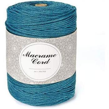 Traorm Hilo de macramé, 3 mm x 300 m, hilo de algodón para macramé, macramé, macramé, macramé, macramé, cuerda de algodón, manualidades para pared, colgar plantas